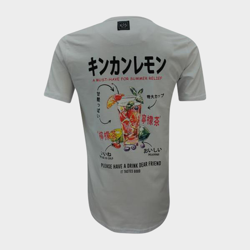 10000064892-da2 2483 ΒΑΜΒΑΚΕΡΟ ΚΟΝΤΟΜΑΝΙΚΟ T/SHIRT ΑΝΔΡΙΚΟ ΜΕ ΣΤΑΜΠΑ - Image 1