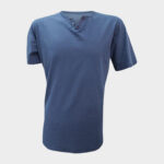 T/SHIRT ΒΑΜΒΑΚΕΡΟ ΙΝΤΙΓΚΟ Κ 2025 ΜΕ ΤΡΙΑ ΚΟΥΜΠΑΚΙΑ ΣΤΟΝ ΜΑΟ ΓΙΑΚΑ
