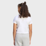 ADIDAS JG 3S BABY TEE ΛΕΥΚΟ ΓΥΝΑΙΚΕΙΟ ΤΡΙΡΙΓΟ ΚΟΝΤΟ ΜΠΛΟΥΖΑΚΙ - Image 3