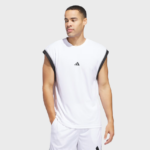 ADIDAS BOS TANK ΑΝΔΡΙΚΟ ΑΣΠΡΟ ΑΜΑΝΙΚΟ T-SHIRT ΤΕΧΝΙΚΟ ΠΑΝΙ & ΜΕ ΤΕΧΝΟΛΟΓΙΑ AERODAY - Image 2