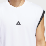 ADIDAS BOS TANK ΑΝΔΡΙΚΟ ΑΣΠΡΟ ΑΜΑΝΙΚΟ T-SHIRT ΤΕΧΝΙΚΟ ΠΑΝΙ & ΜΕ ΤΕΧΝΟΛΟΓΙΑ AERODAY - Image 4